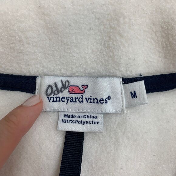Vineyard Vines Westerly Fleece Vest Womens Medium Beige Zip Up Sleeveless Jacket - Picture 8 of 12